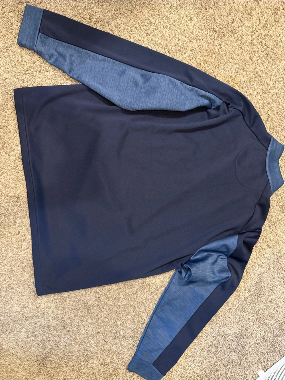 Callaway Men's Two-Tone Navy and Heather Blue Performance Quarter-Zip